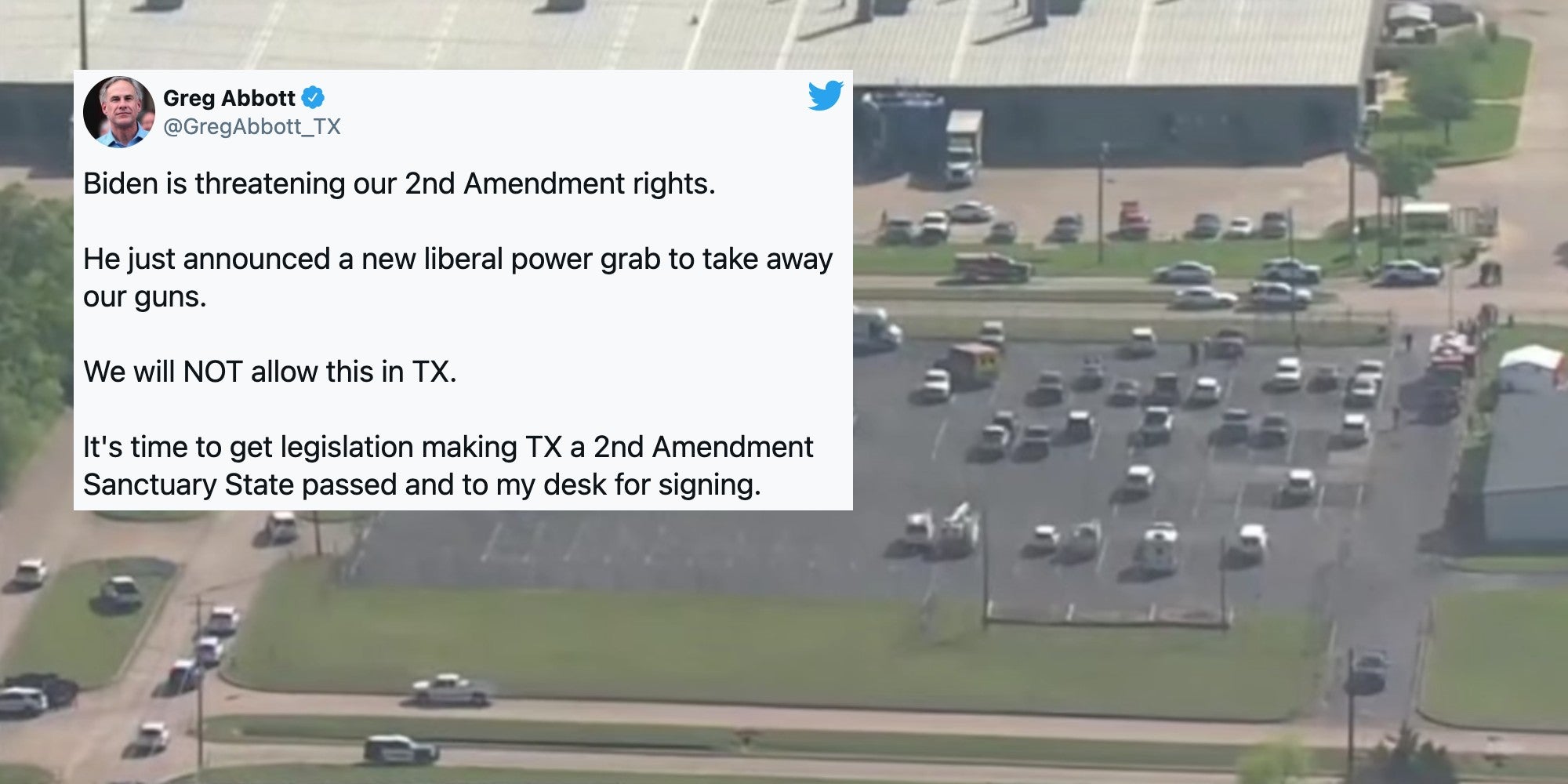 Texas Gov.'s ProGun Tweet Comes Just Hours Before Mass Shooting