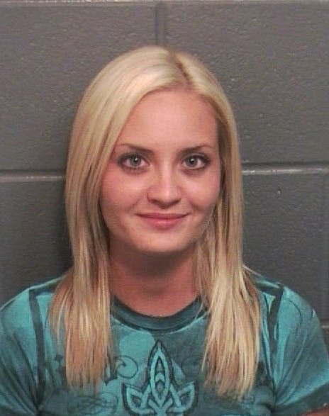 blonde woman's mugshot