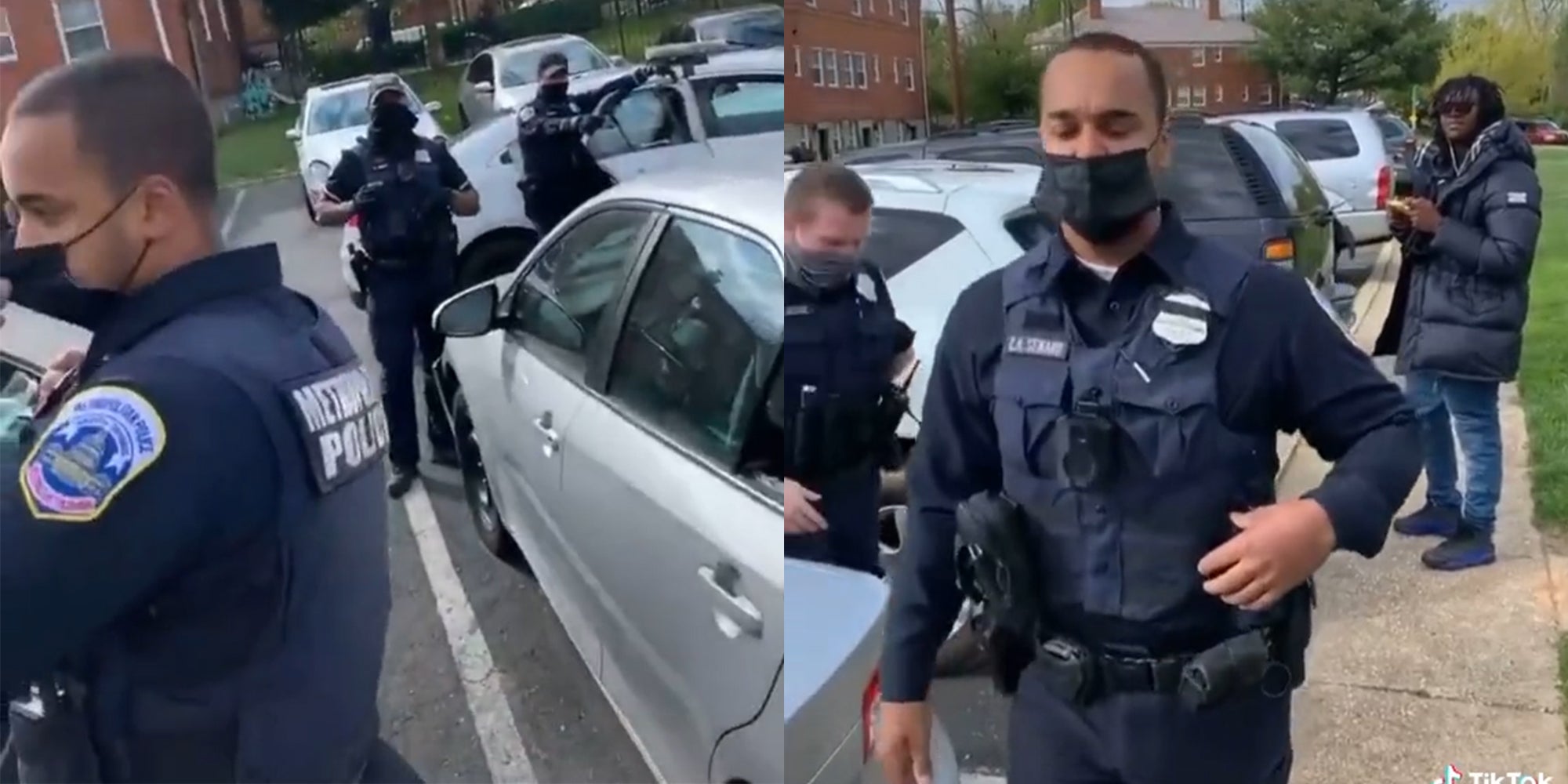 police officers standing around vehicles