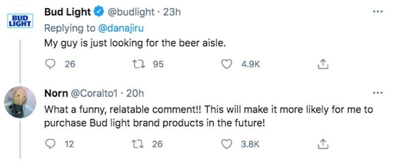 bud light tweet about lizard
