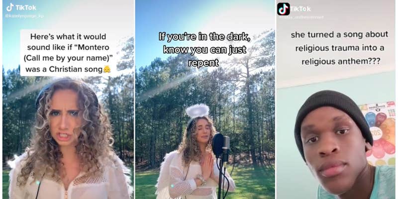 christian tiktok of montero by lil nas x