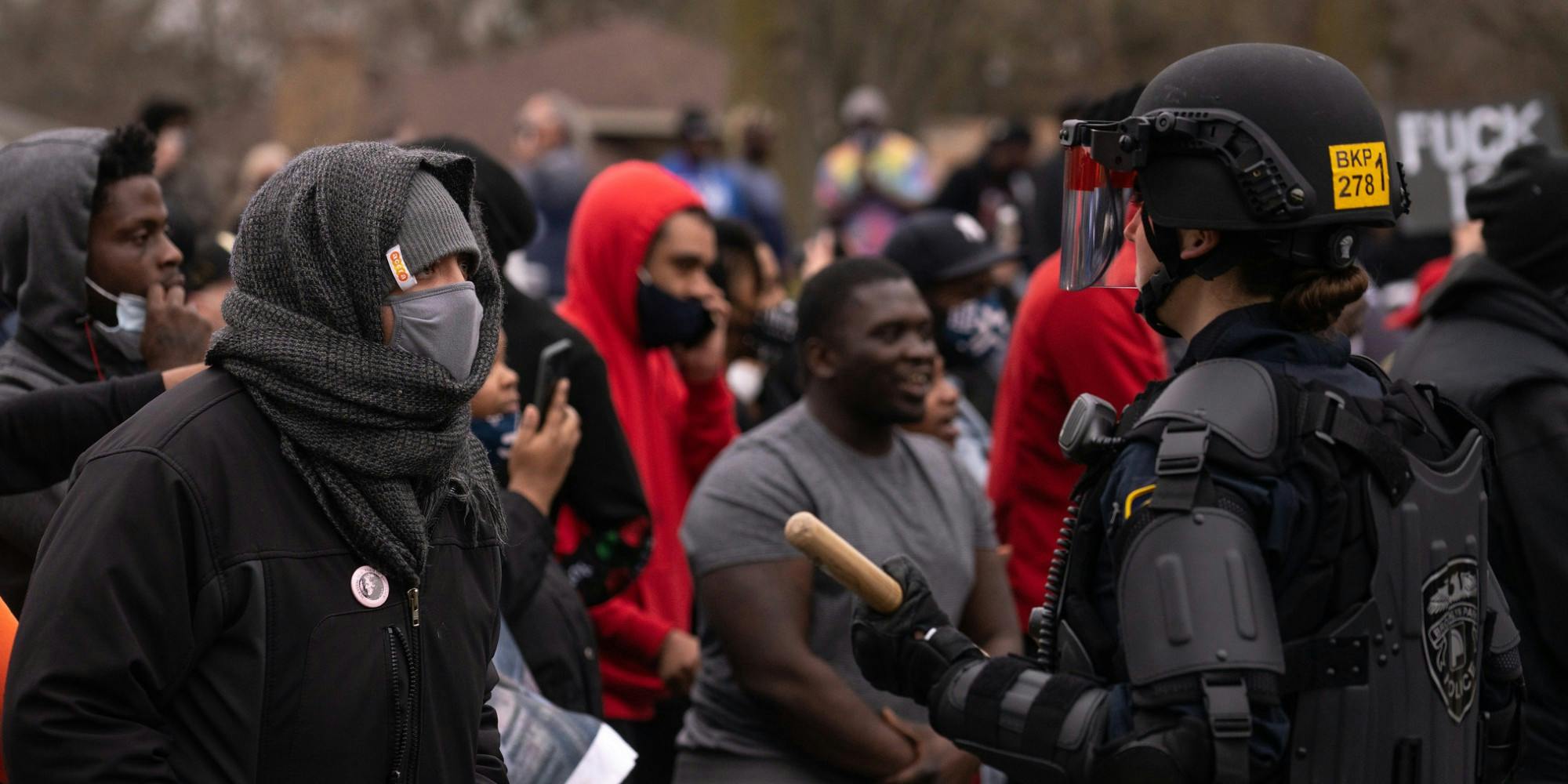 A protest over the shooting of Daunte Wright