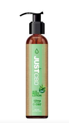 JustCBD aloe and CBD lotion for pain and irritation