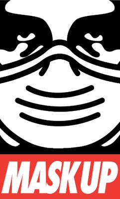 mask up obey parody graphic