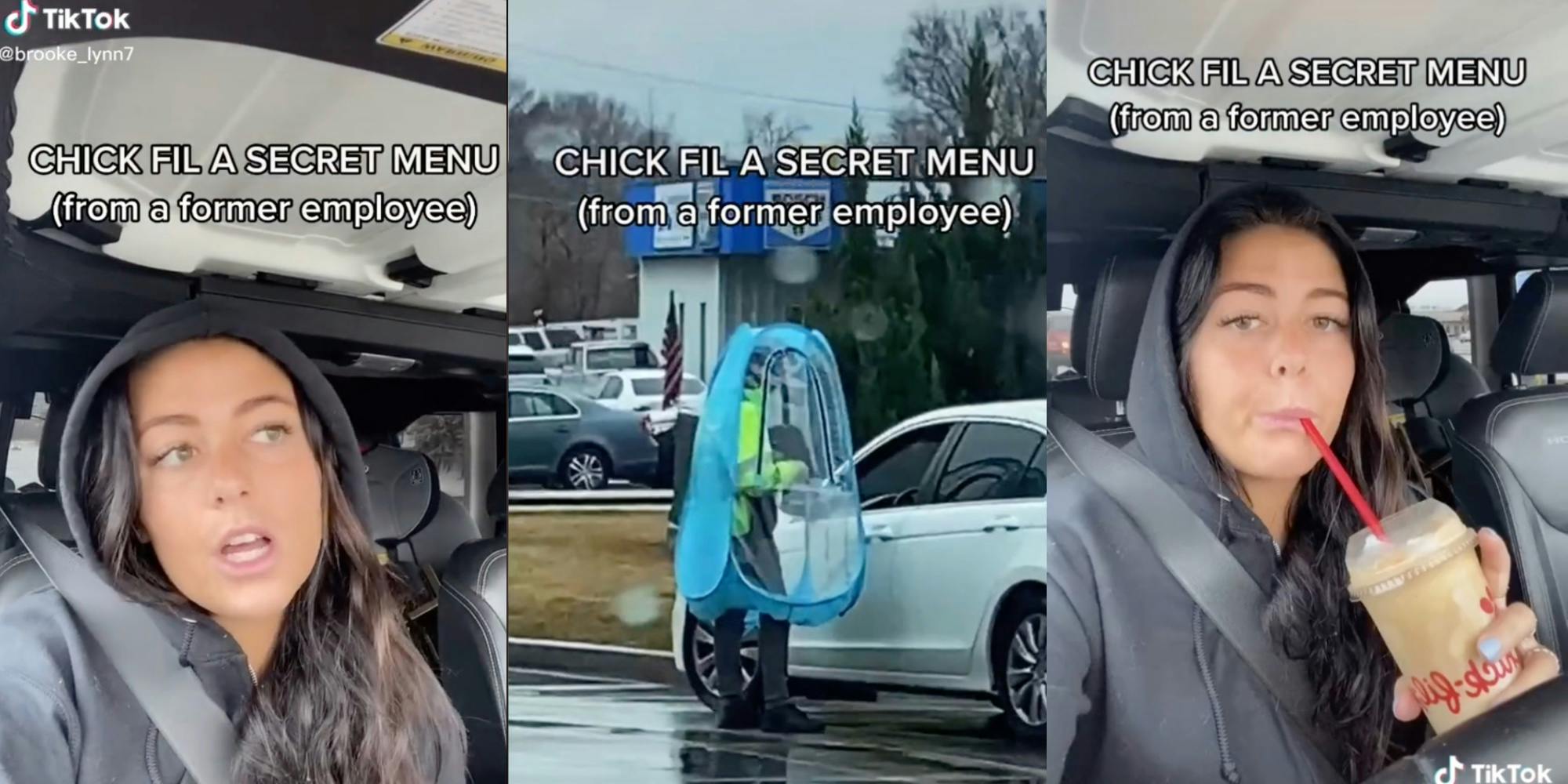 former chick-fil-a worker on tiktok revealing "secret menu" hacks