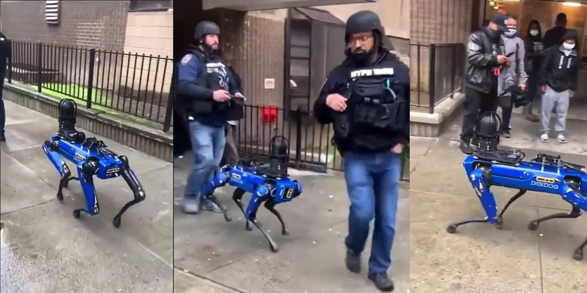 Police in New York with a 'Spot' robot