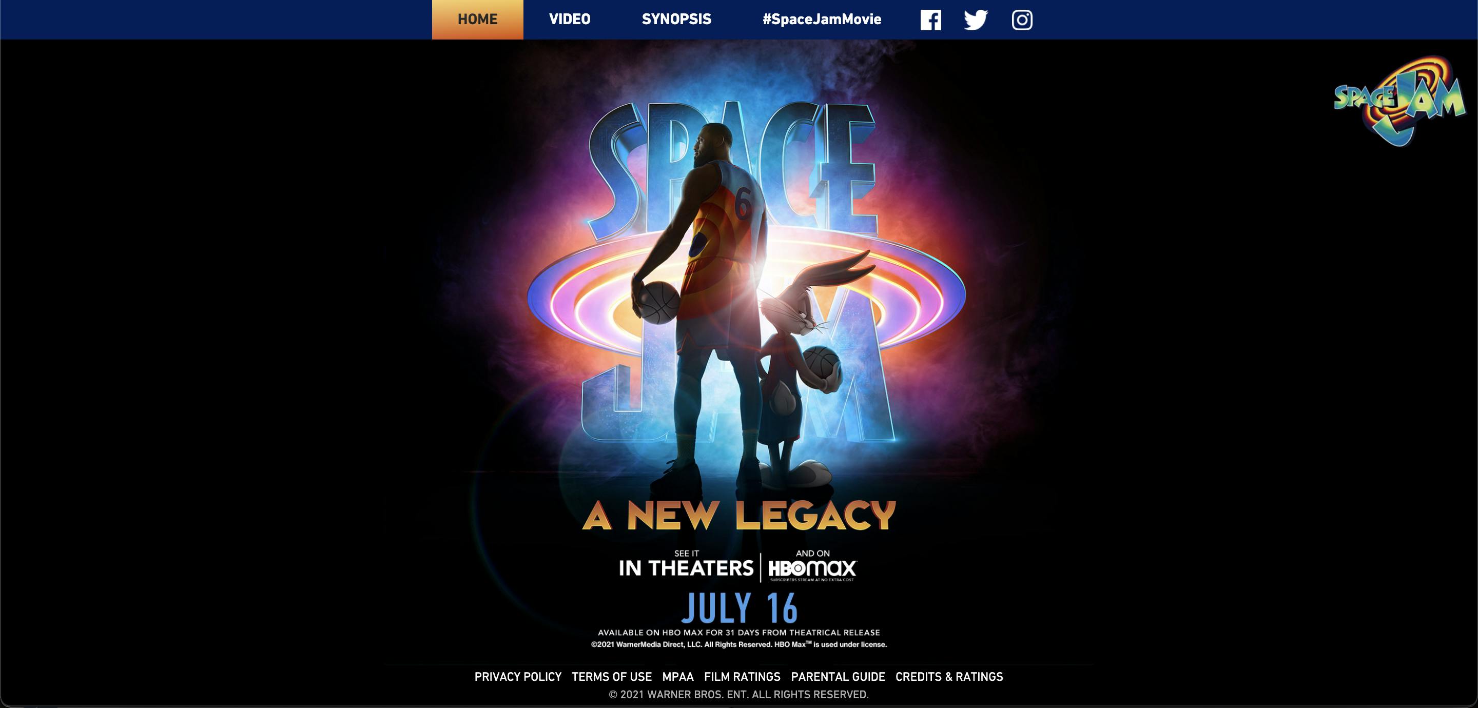 space jam a new legacy website