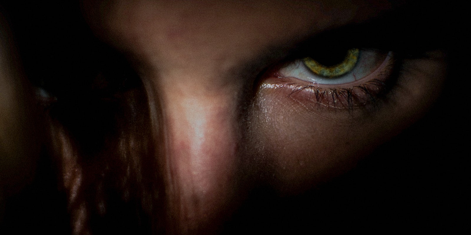 A close up of a woman's eyes.