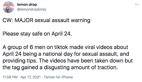 tweet about april 24