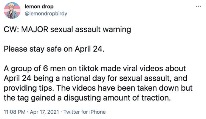 tweet about april 24