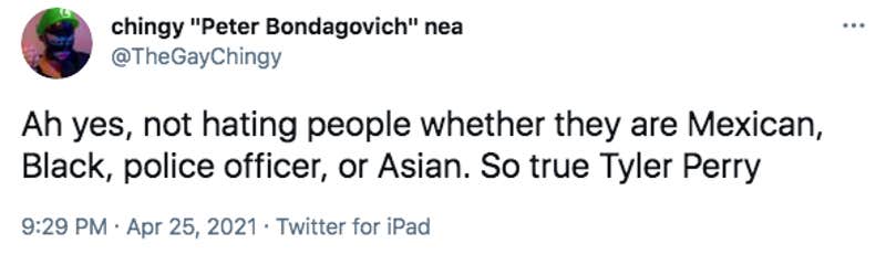 tweet about tyler perry