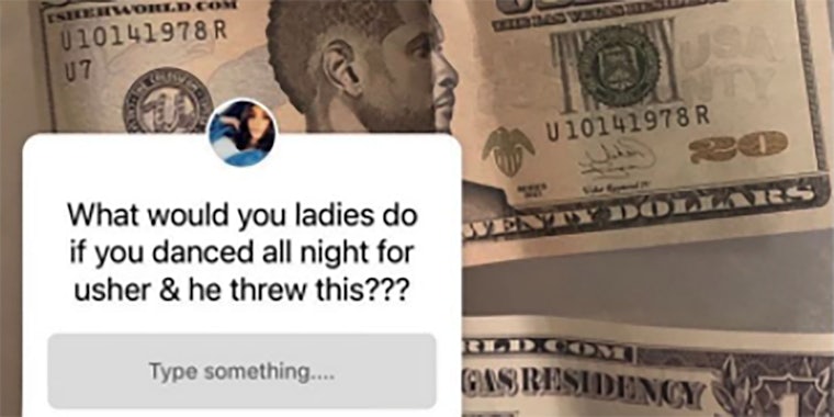 usher fake bills strippers instagram