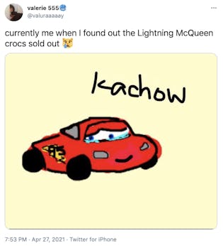 People Are Devastated After Lightning McQueen Crocs Sell Out
