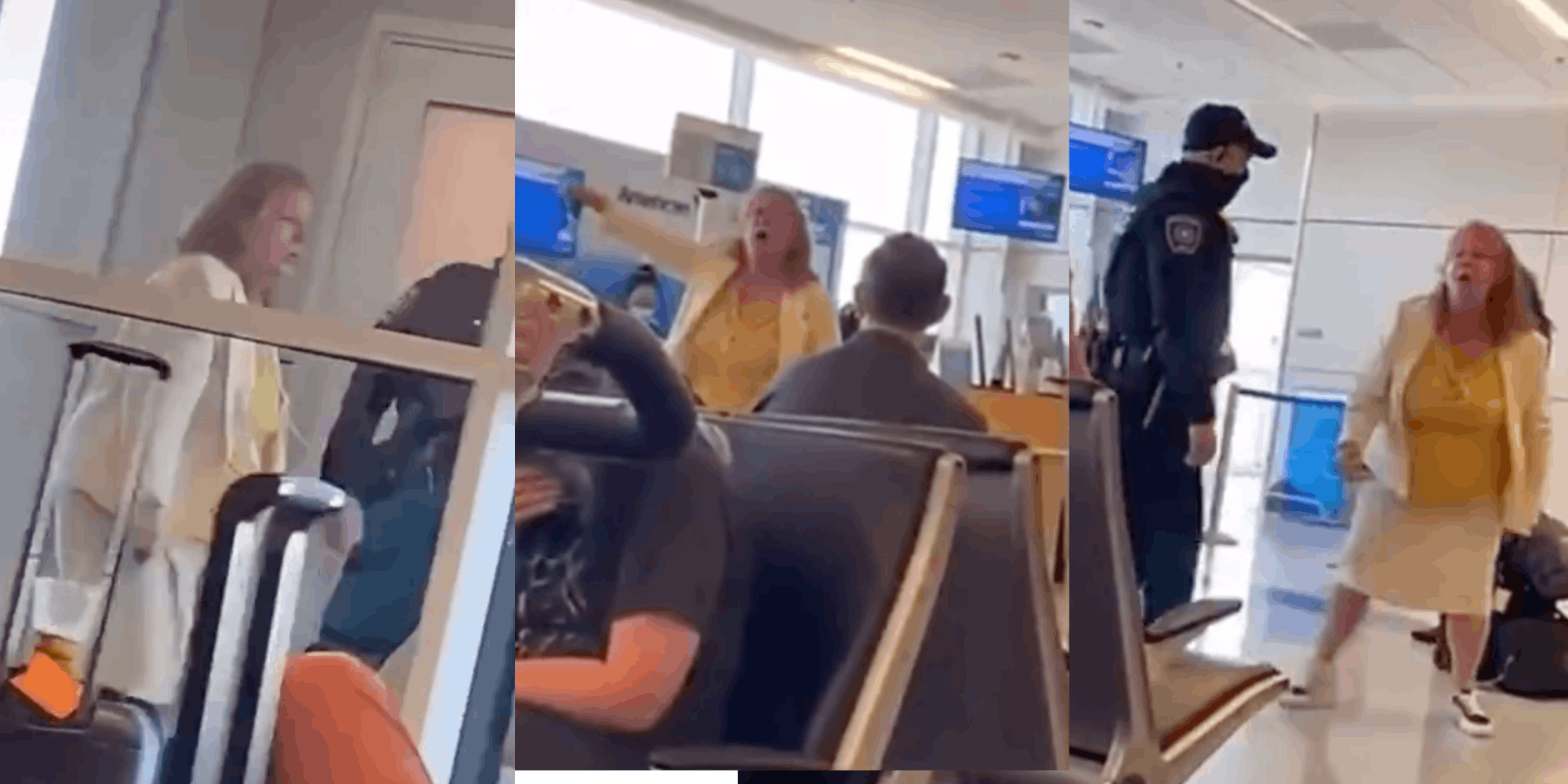 Terry Ann Ruth seen screaming at airport security after allegedly breaching security