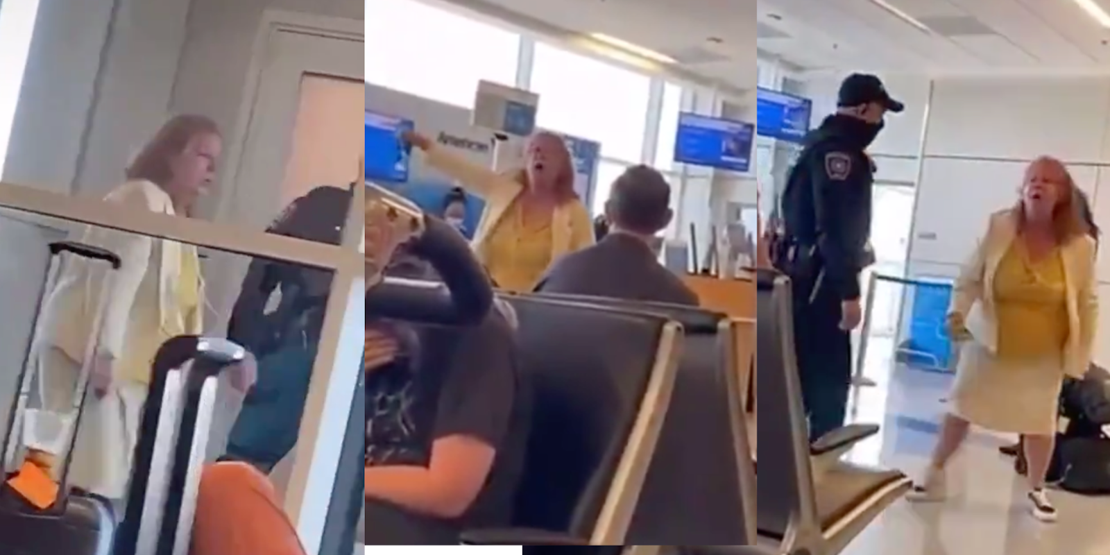 Terry Ann Ruth seen screaming at airport security after allegedly breaching security