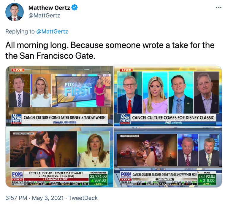 All morning long. Because someone wrote a take for the the San Francisco Gate.