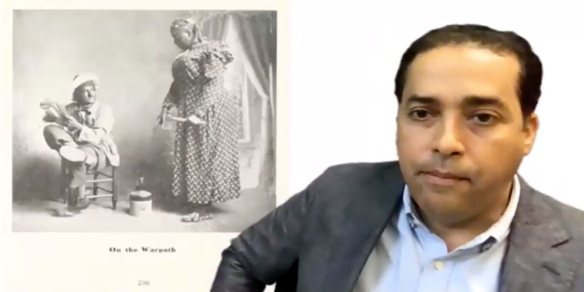 Screenshot from Texas Orange Jackets Zoom meeting with Dr. Alberto Martinez discussing 'The Eyes of Texas' song