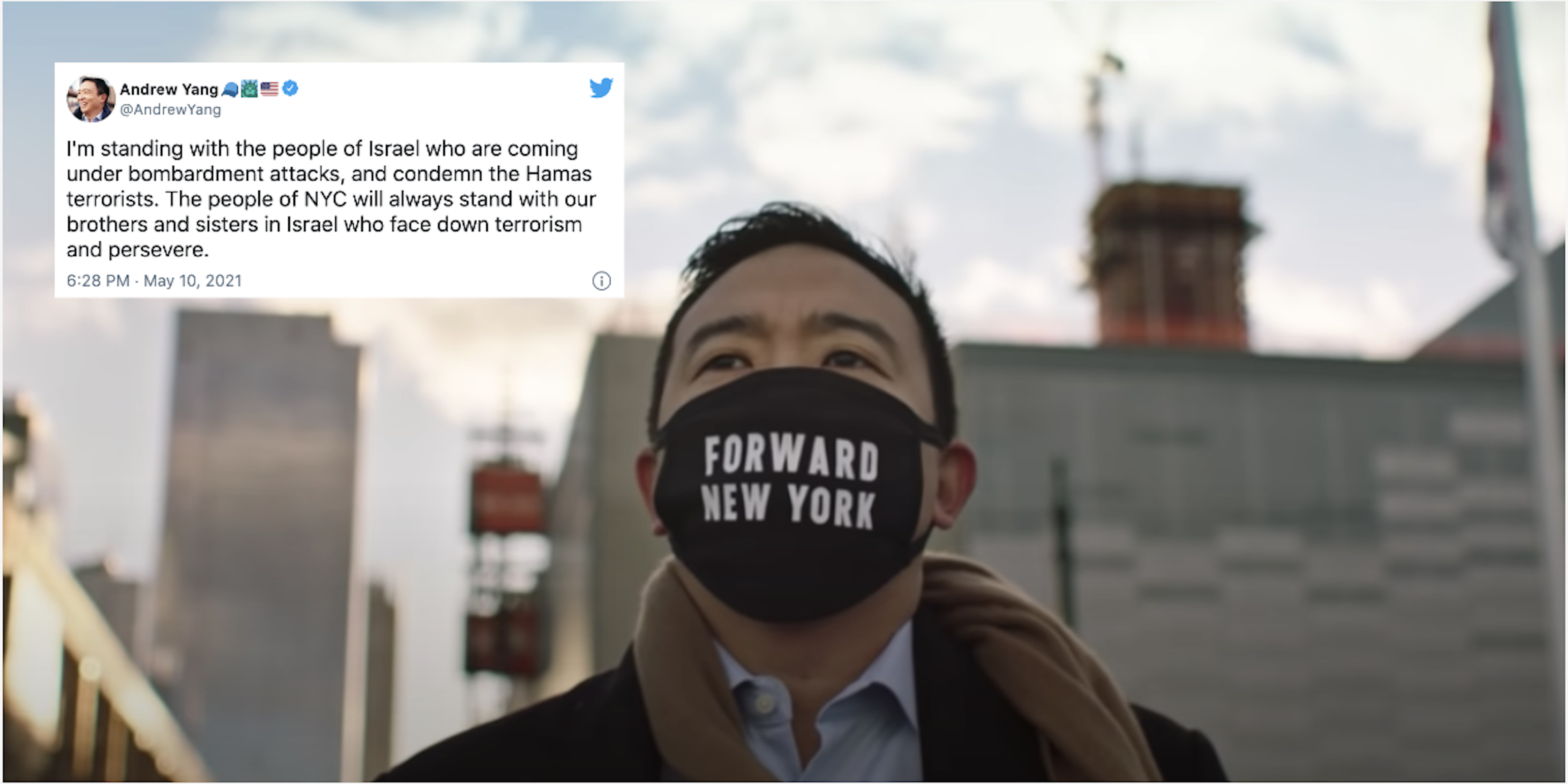 Andrew Yang in hot water for tweet supporting Israel