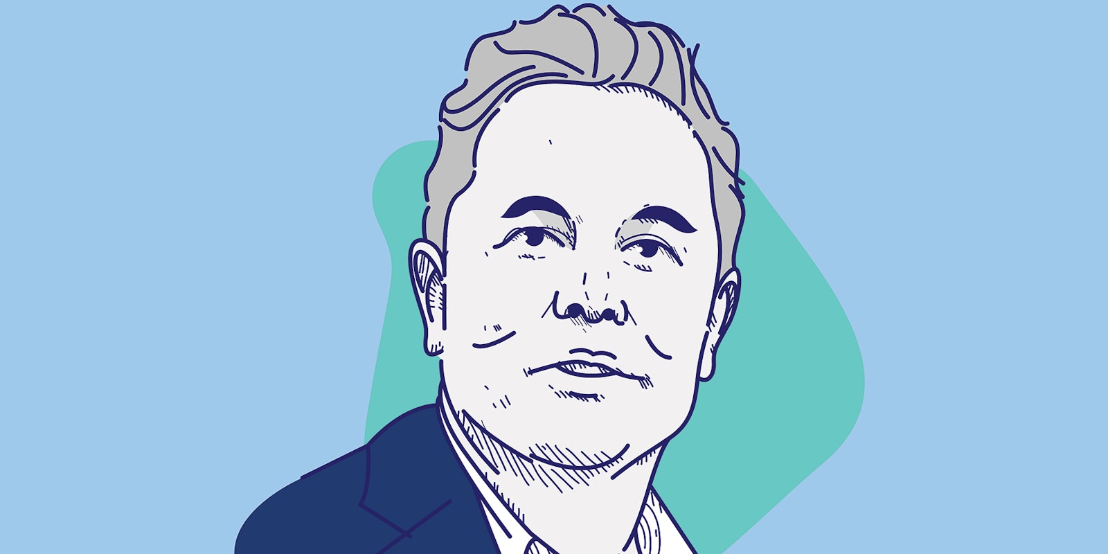 An illustration of Elon Musk.