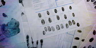 A fingerprint record sheet.