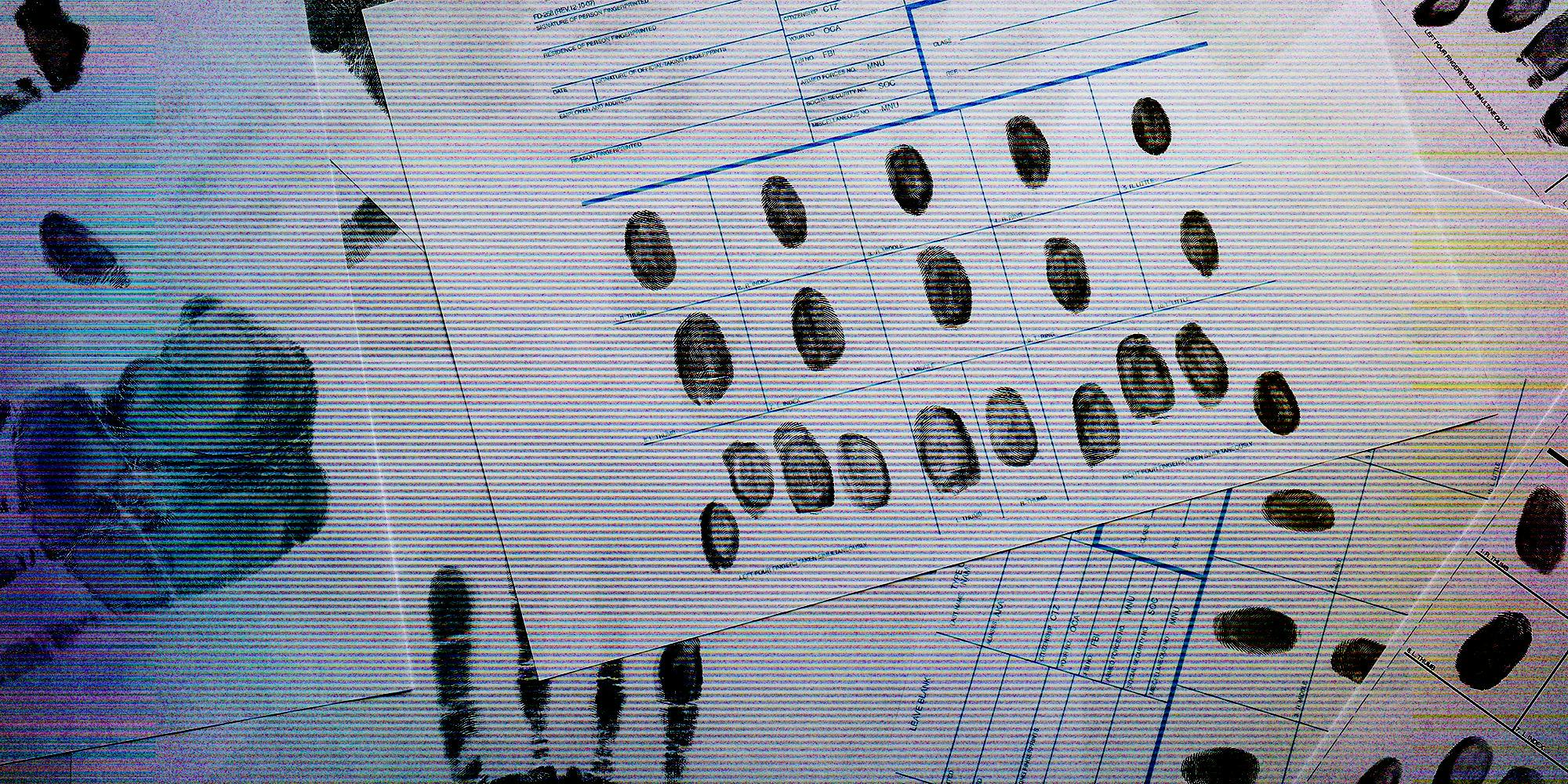 A fingerprint record sheet.