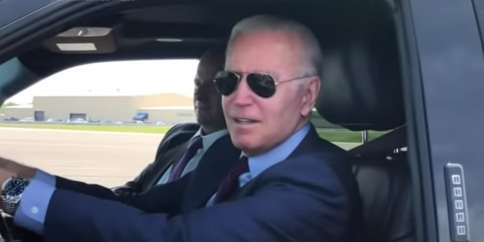 Conspiracy Theorists Don't Believe Biden Actually Drove An Electric Truck