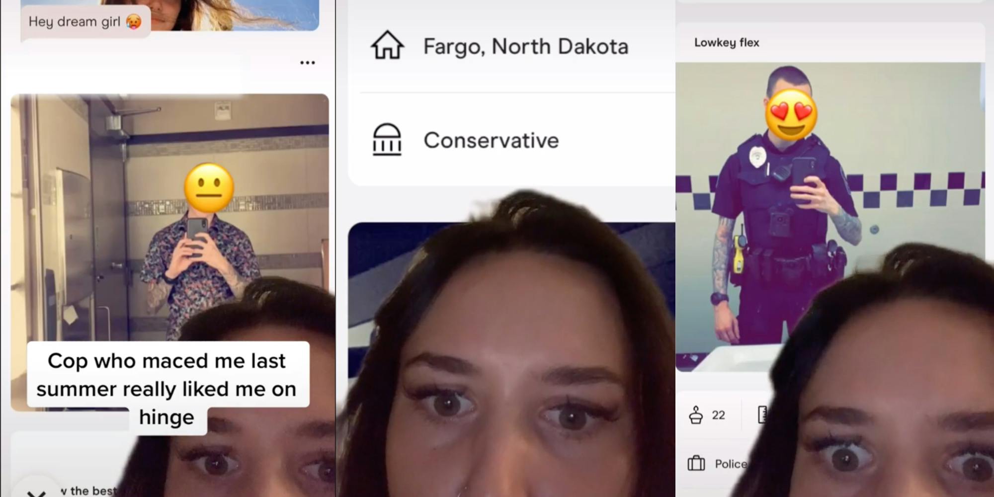 Cop who maced TikToker matches with her on Hinge