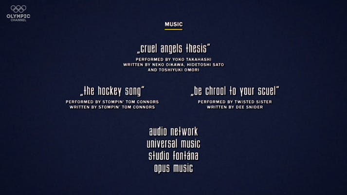 end credits for the nagano tapes including cruel angels thesis