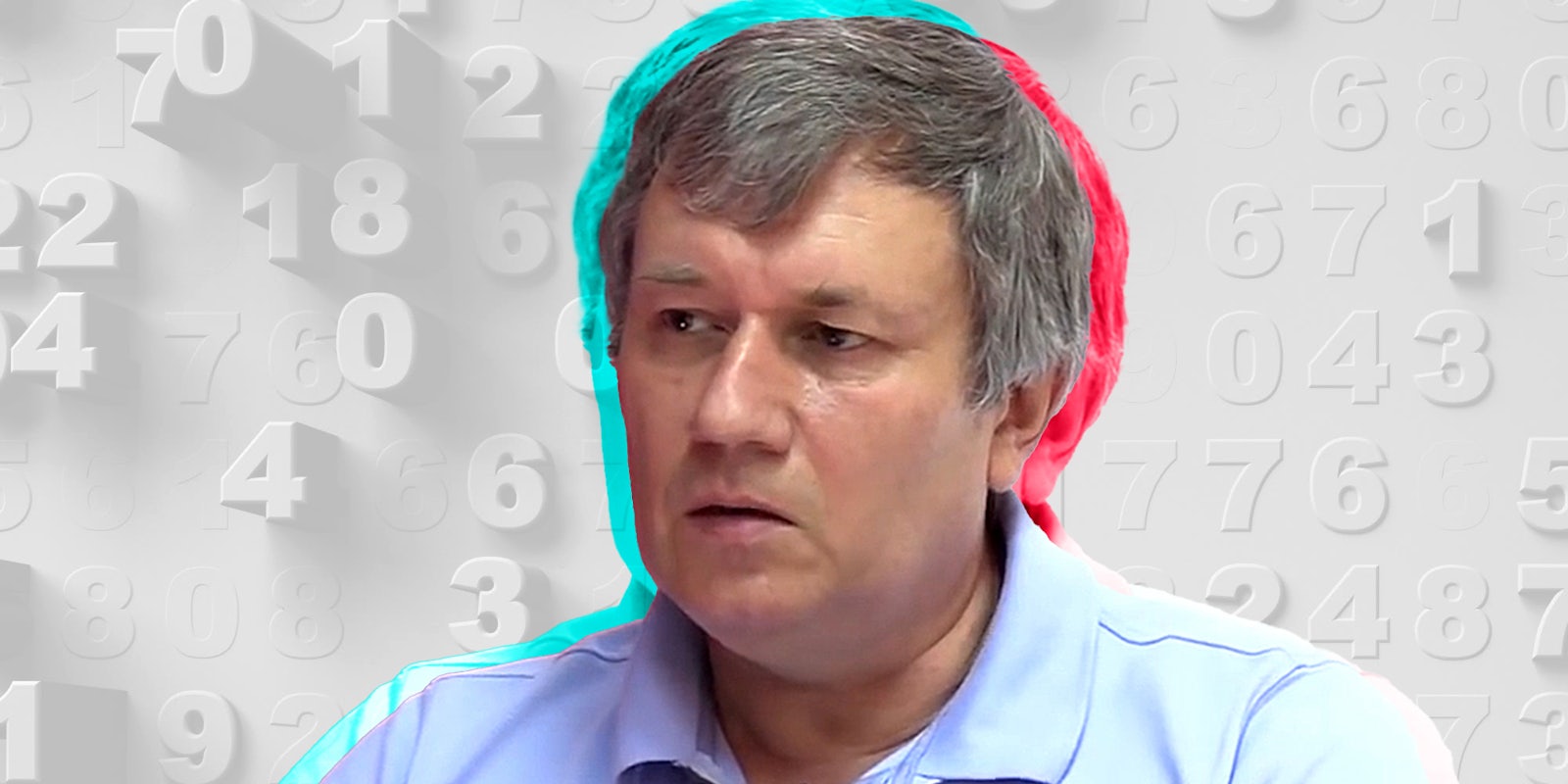 Grigory Gravoboi with TikTok logo colors and numeral background