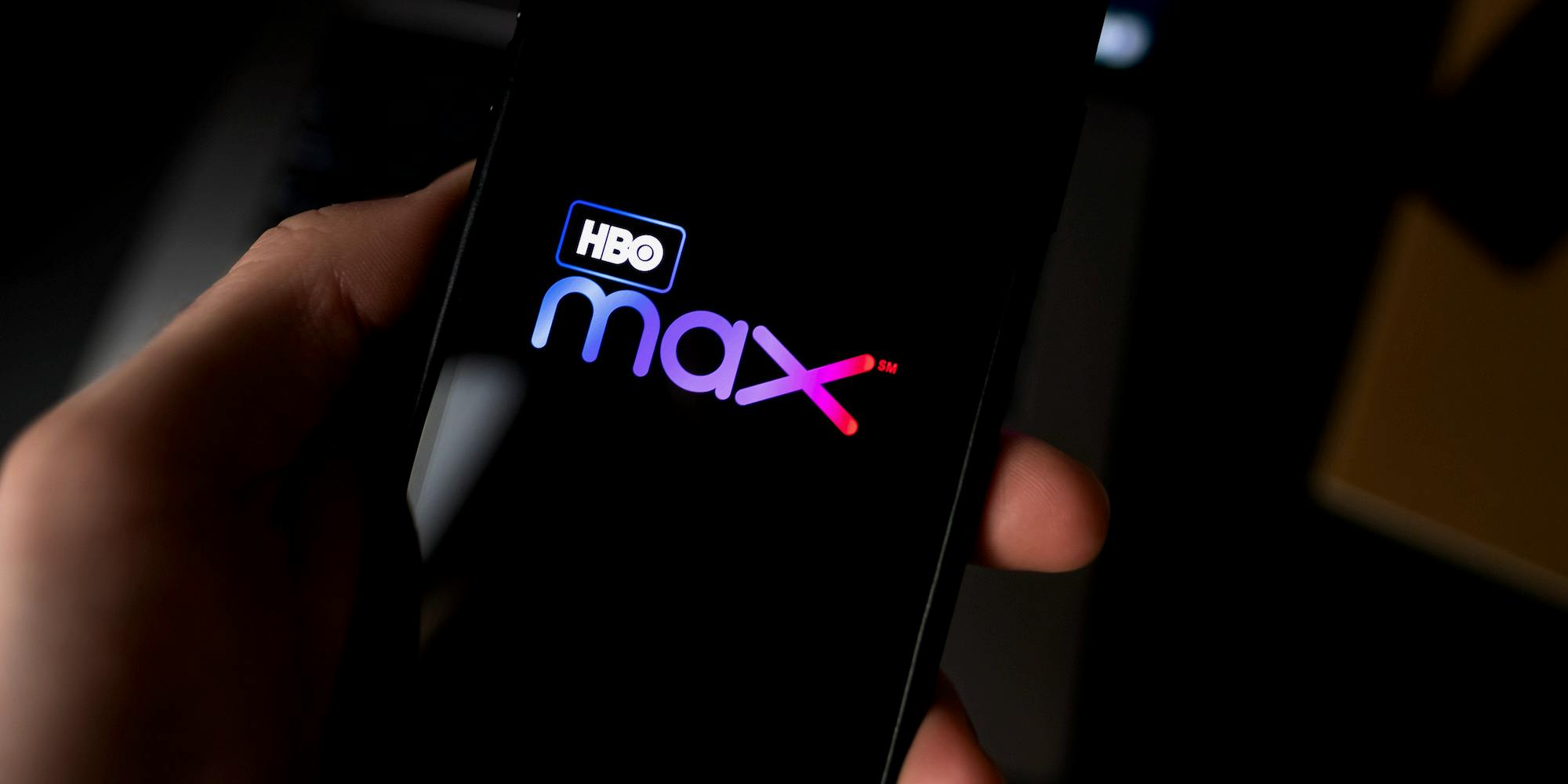 HBO max logo on smartphone screen