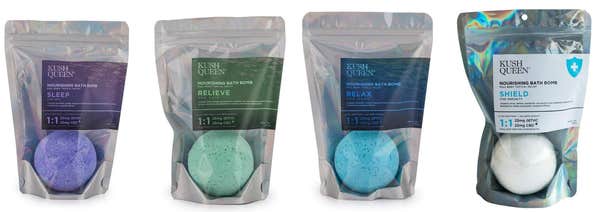 Kush Queen's Delta-8 THC and CBD 1:1 bath bombs