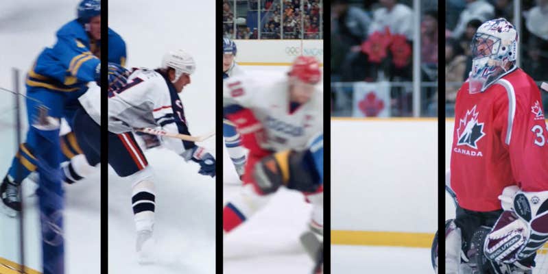 five-split of hockey players at the olympics