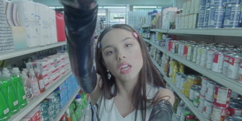 olivia rodrigo in the video for 'sour'