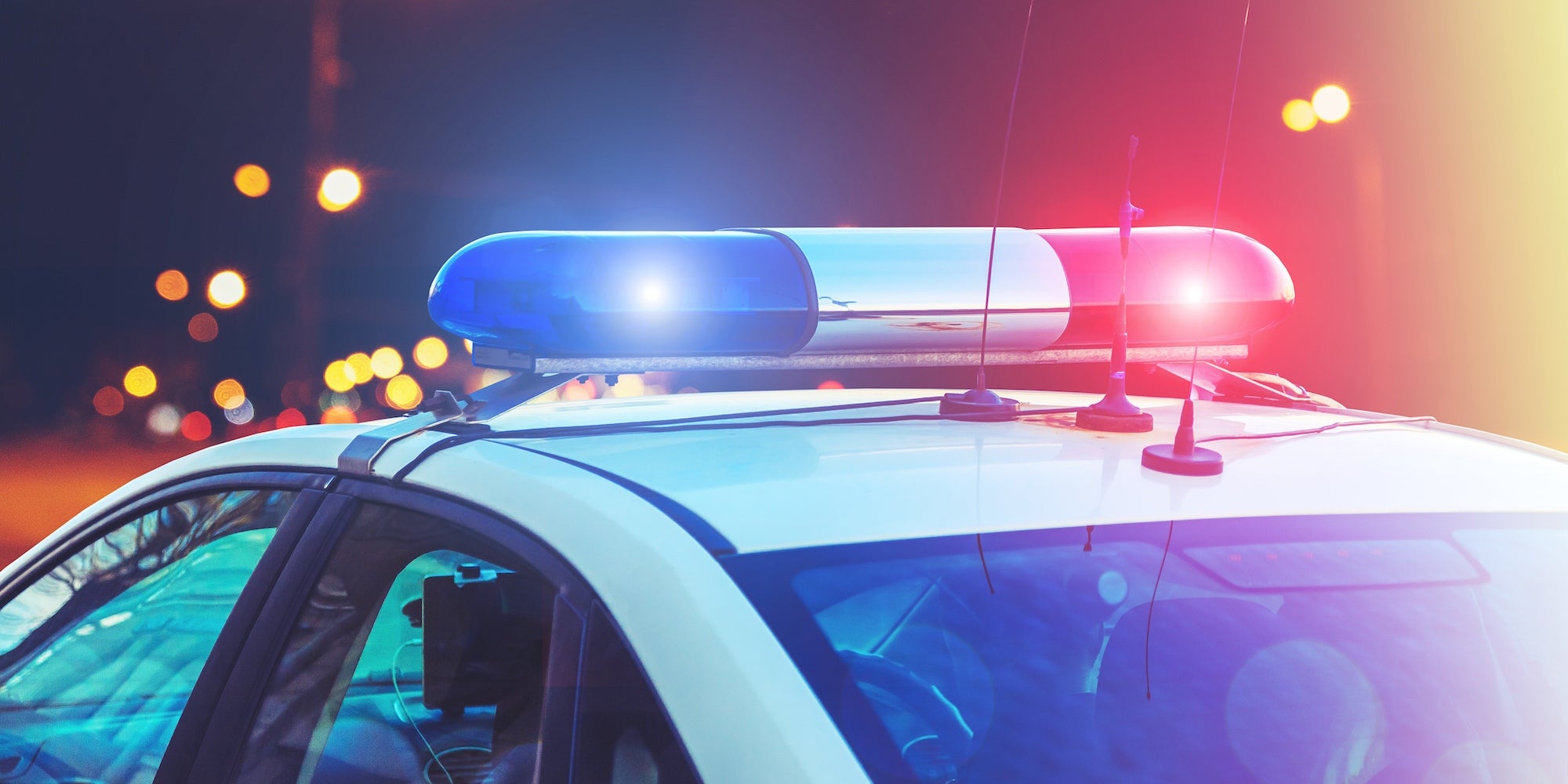 A police car parked on the street.