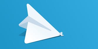 telegram logo of paper airplane but crashed with the nose bent