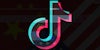 tiktok logo over chinese and american flag background