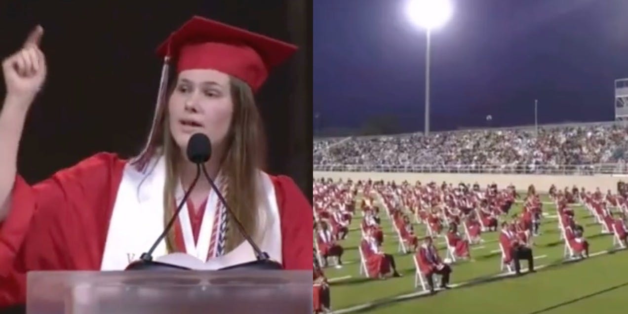 Paxton Smith giving her speech at Lake Highlands High School