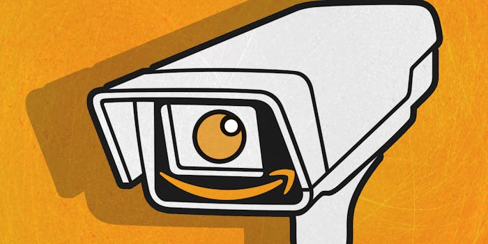 surveillance camera with amazon smile logo