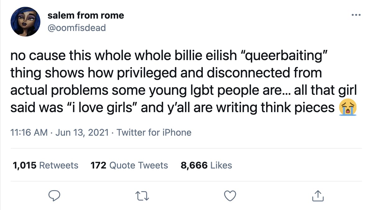 billie eilish oomfisdead tweet