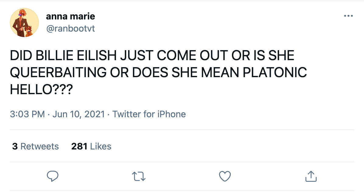 billie eilish ranbootvt tweet