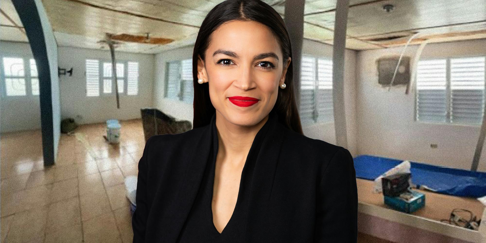 Alexandria Ocasio-Cortez looking into camera.