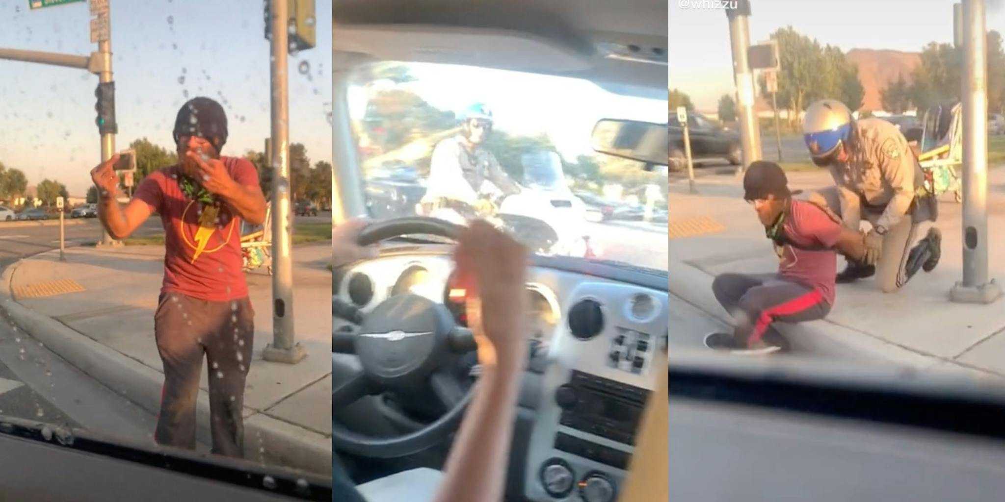 TikTok Shows Homeless Man Arrested After Kicking Car, Dividing Viewers