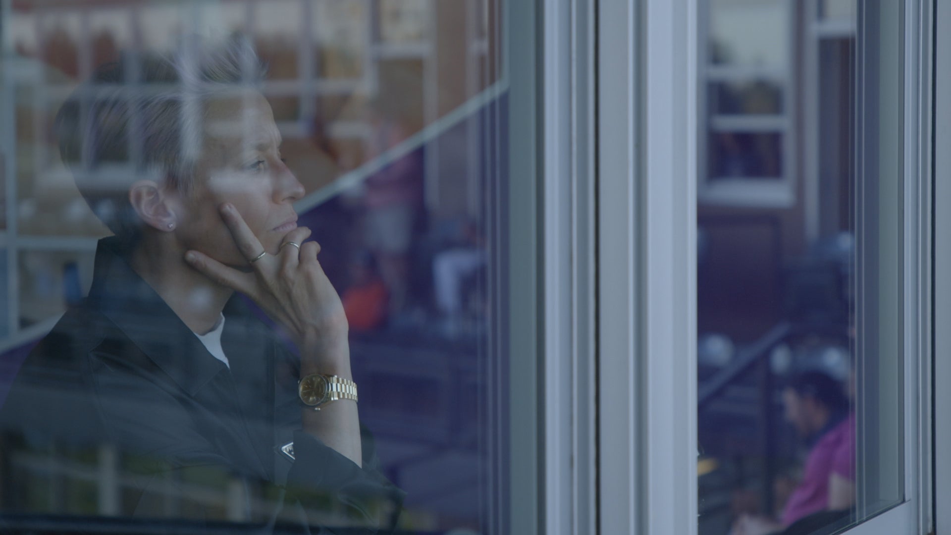 woman behind a window