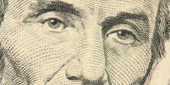 Abraham Lincoln's portrait closeup
