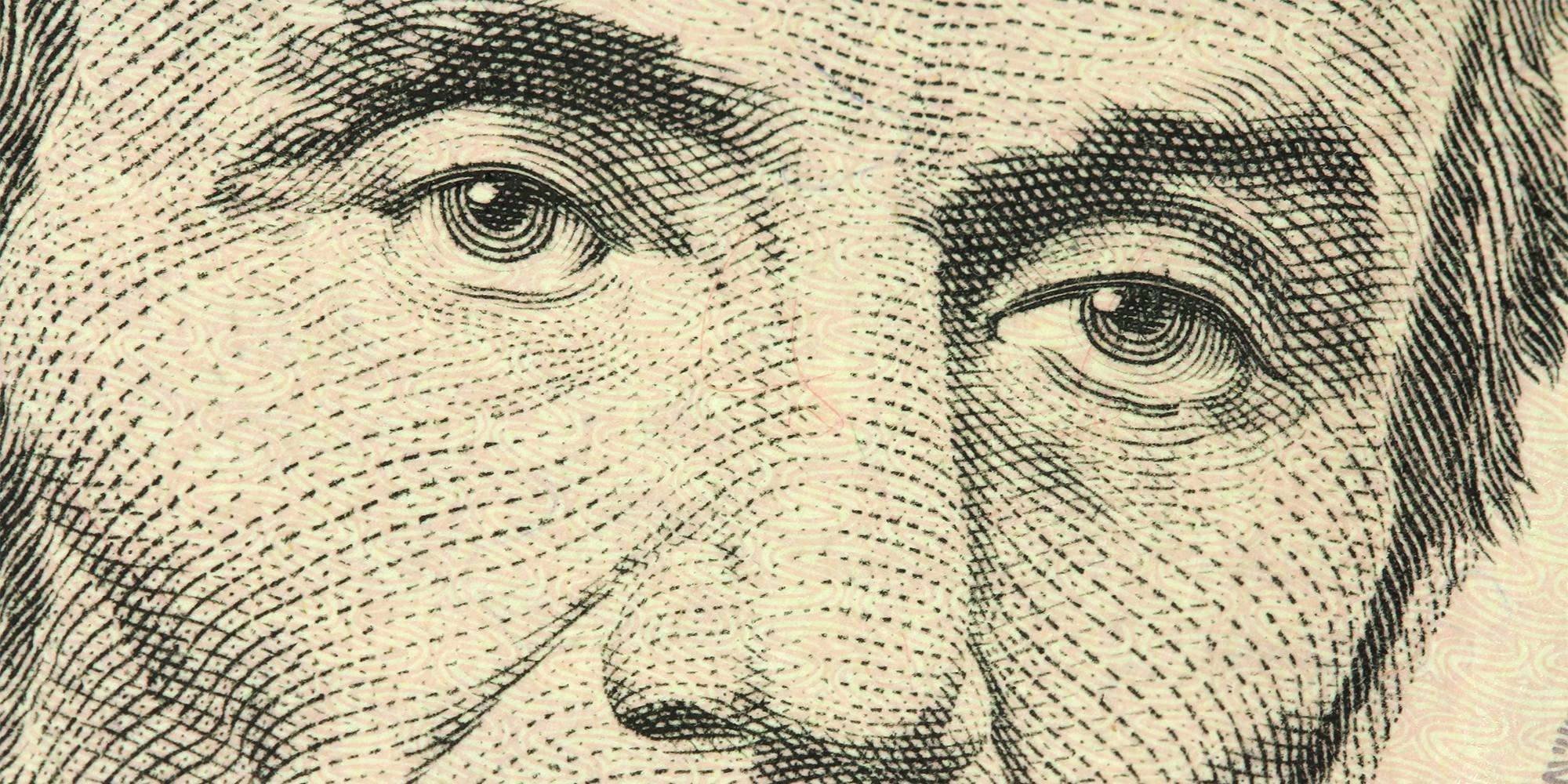 Abraham Lincoln's portrait closeup