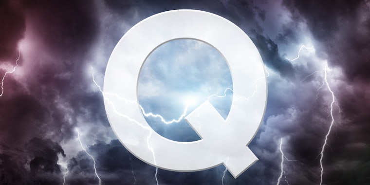 Q over lightning storm