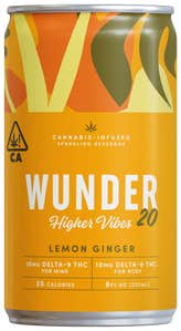 Wunder's Higher Vibes THC drink with CBD in the flavor lemon ginger