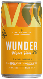 Wunder's Higher Vibes THC drink with CBD in the flavor lemon ginger