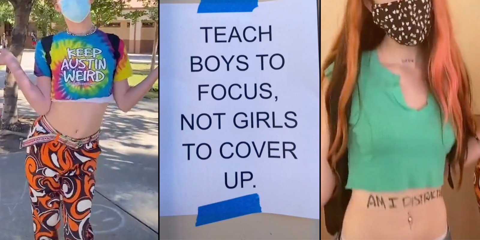 tiktok teens school protest bare midriff walkouts