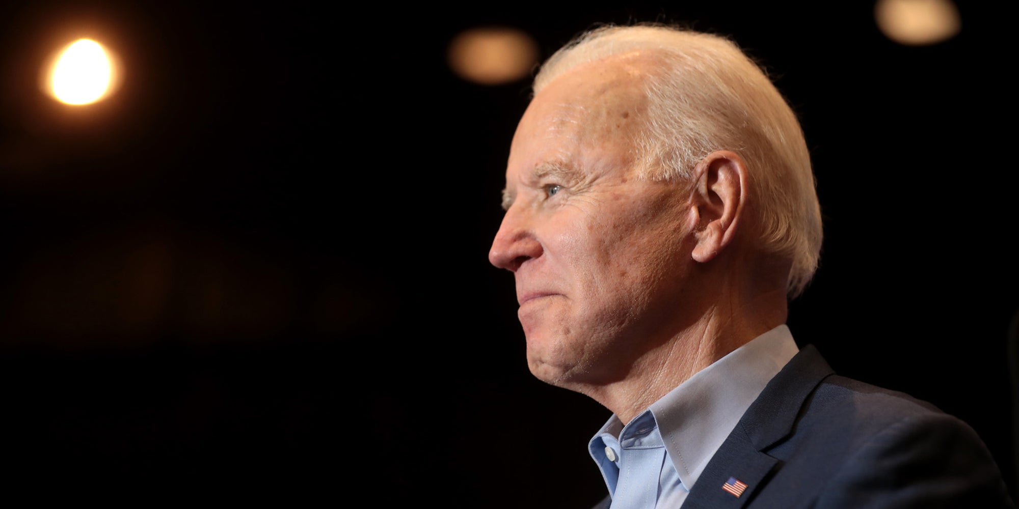 President Joe Biden looking off to the left.